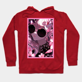 Aesthetic Anime Girl Pink Rosa Black | Quality Aesthetic Anime Design | Chibi Manga Anime Art Hoodie